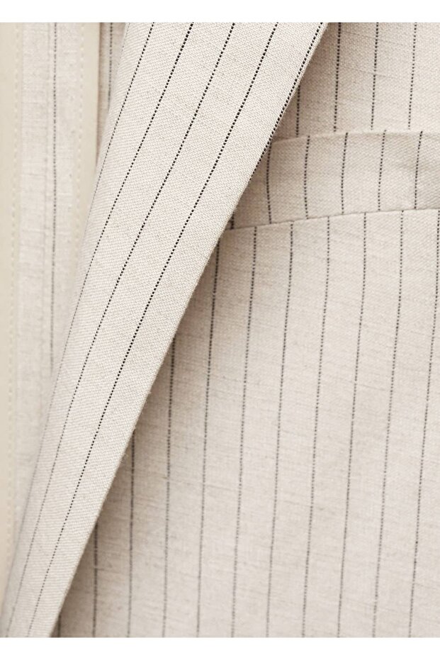 Çizgili kumaş blazer ceket - 5