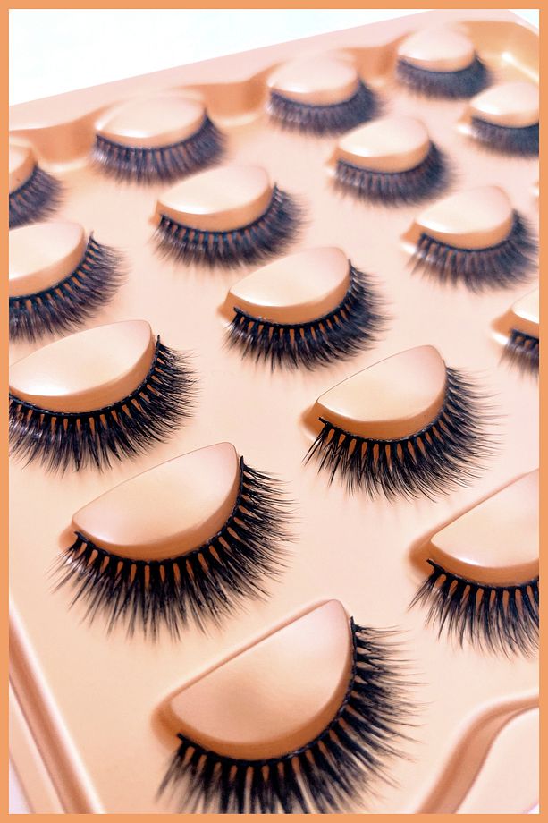 10'lu 4D Doğal İpek Takma Kirpik - Kirpik Yapıştırıcı + Eyeliner - Takma Kirpikler Set - 4