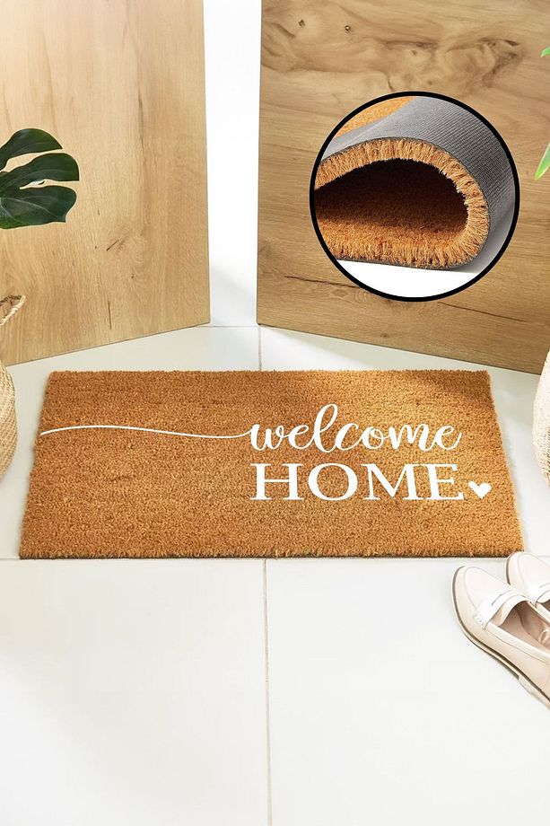 Welcome Home Kapı Önü Paspası Dış Kapı Paspası Ev Için Giriş Paspası Kaymaz Paspas Kapıönü Paspası - 1