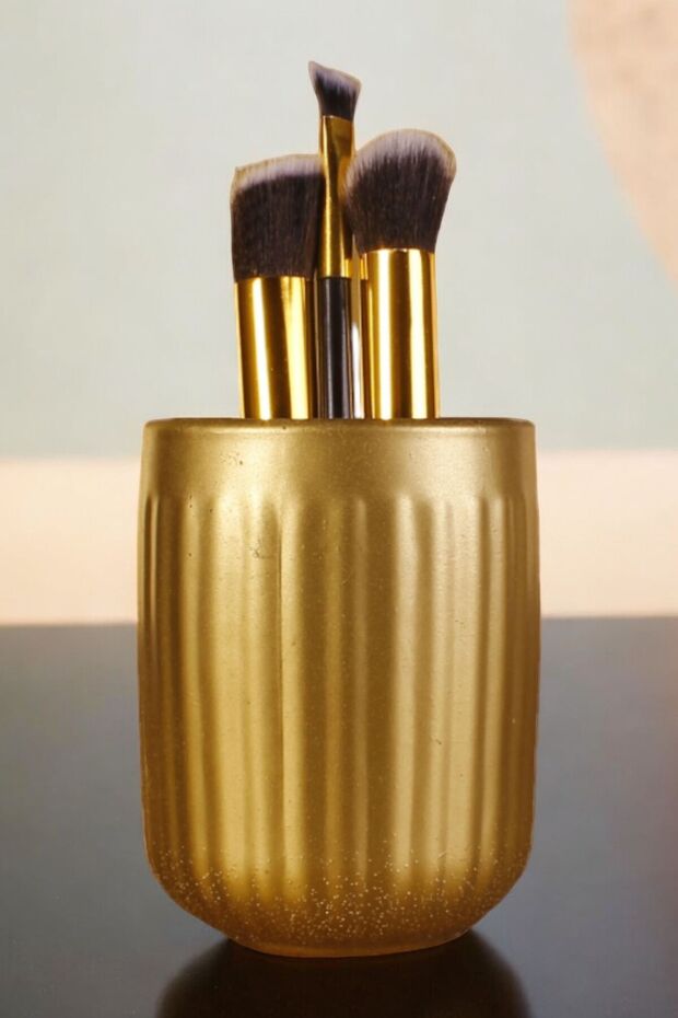 Makeup Organizer, Makeup Brush Holder, Makeup Brush Holder, Gold Color, Model 11