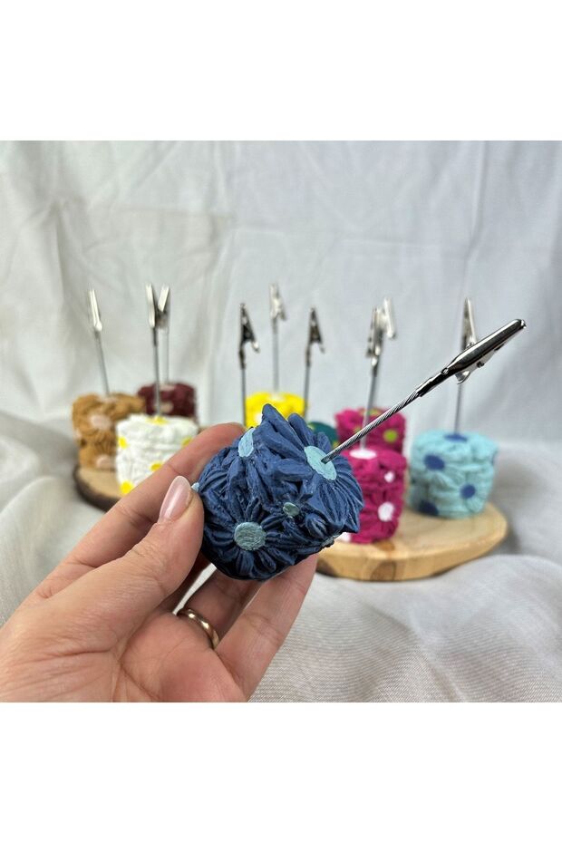 حامل ملاحظات باللون الرمادي والأزرق - 4