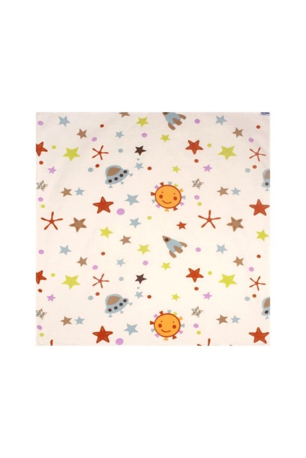 Organic Muslin Baby Blanket 100x100 Cm Art-362 Space Pattern