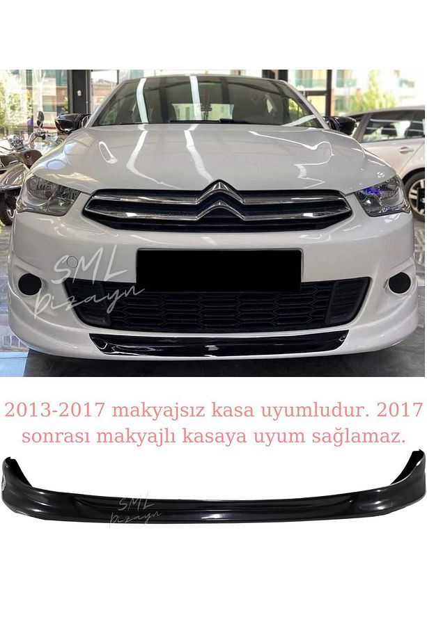 Citroen C Elysee Makyajsız Ön Ek 2013-2016 Plastik Boyasız C-elyse-elize Ön-bodykit-karlık-ek - 1