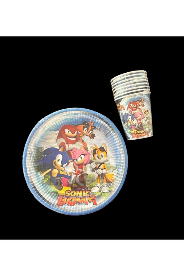 Sonic Soon Sonic Boom Plate and Cup Set for 8 People