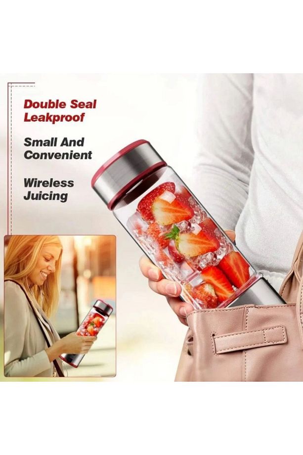 450 ml Taşınabilir Şarj Edilebilir Kişişel Blender Shake Smoothie Blender Keskin Bıçaklı Buz Kırıcı - 3