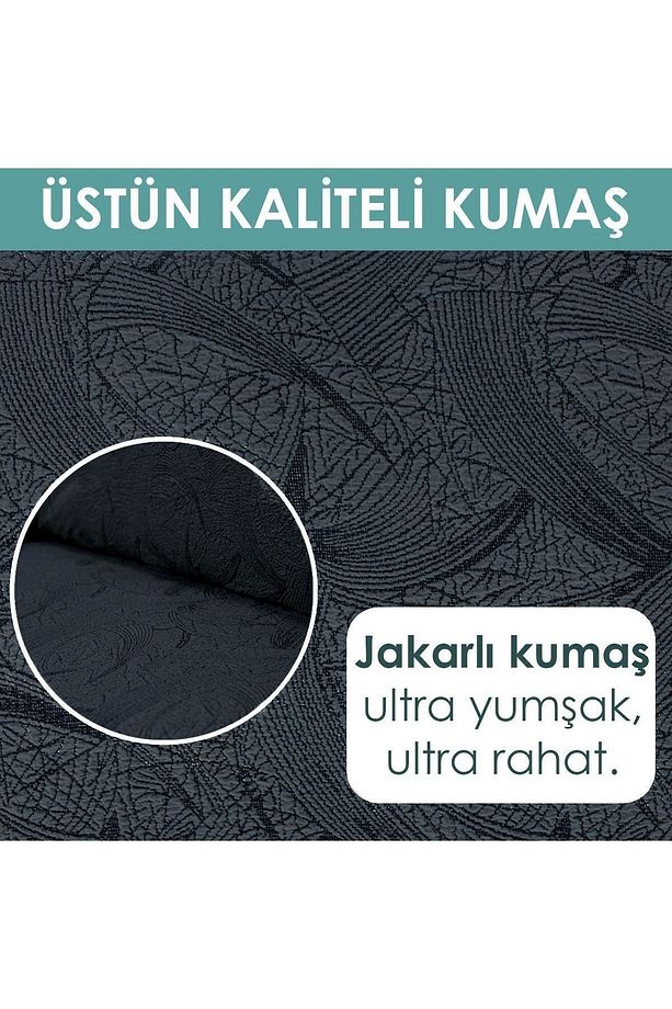 Jakarlı Sehra Desen 3 3 1 1 Lastikli Kanepe Örtüsü | Lastikli Koltuk Örtüsü | koltuk kılıfı Takımı - 3