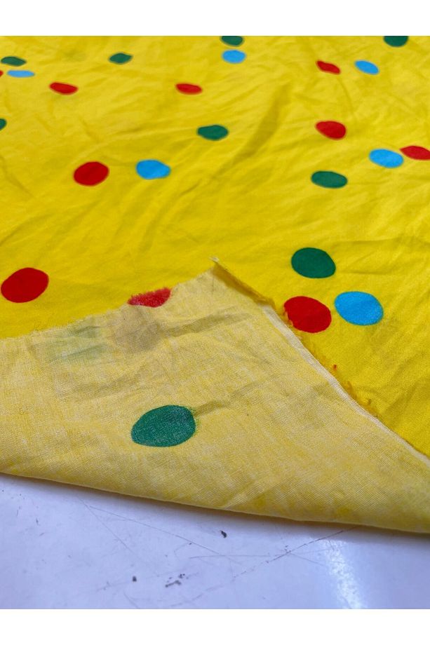 Sarı-renk-puantiyeli-viskon-kumaş-elbise-etek-pantolon-tunik - 3