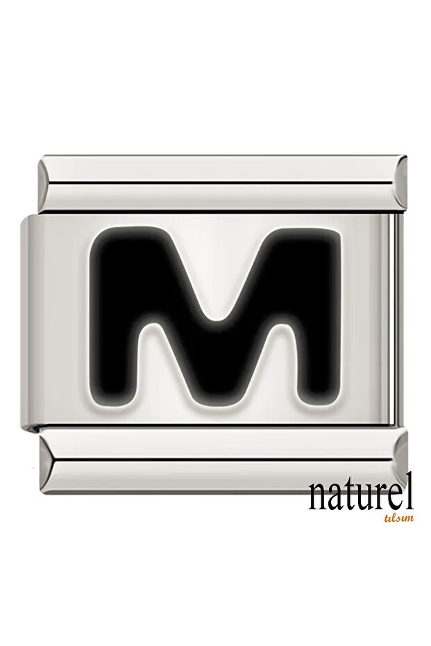 Italian Stainless Steel 9mm Letter m Charm
