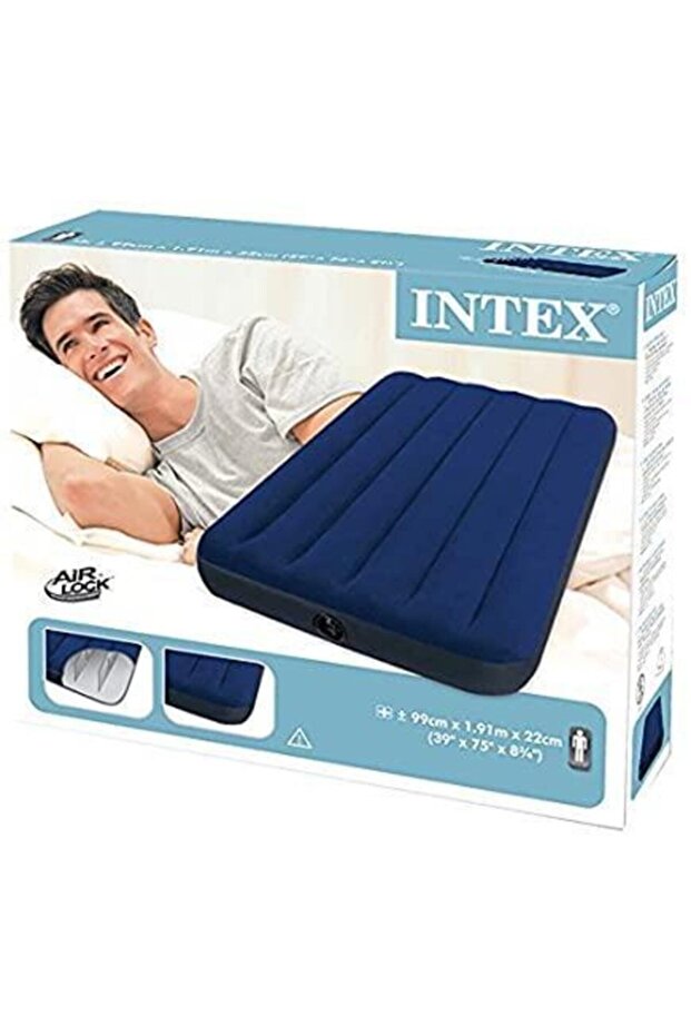 مرتبة قابلة للنفخ من الألياف مقاس 99x191x25 سم - 3