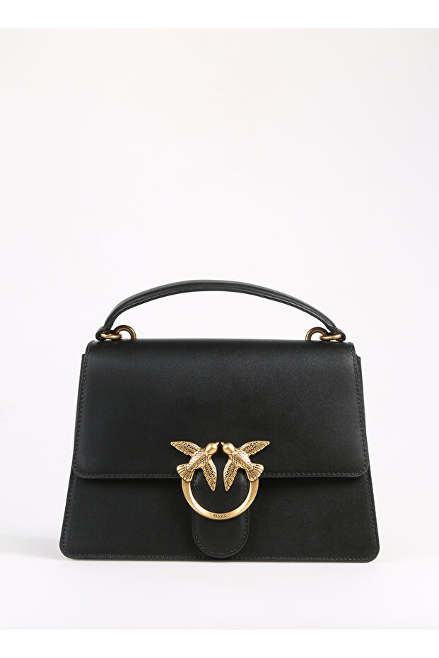 Pinko Leather Black - Gold Women's Handbag 100066-A0F1