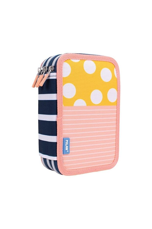 081364Sm2 Swims 2 Swimmers Yellow-Pink 3-Pocket Set Pencil Bag