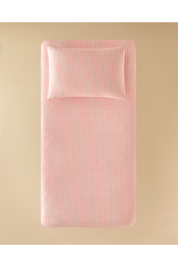 Pure Line Cotton Children's Elastic Sheet Set Powder