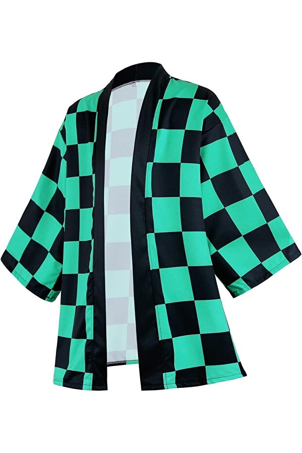 Anime Tanjiro Green Black Tied Unisex Kimono