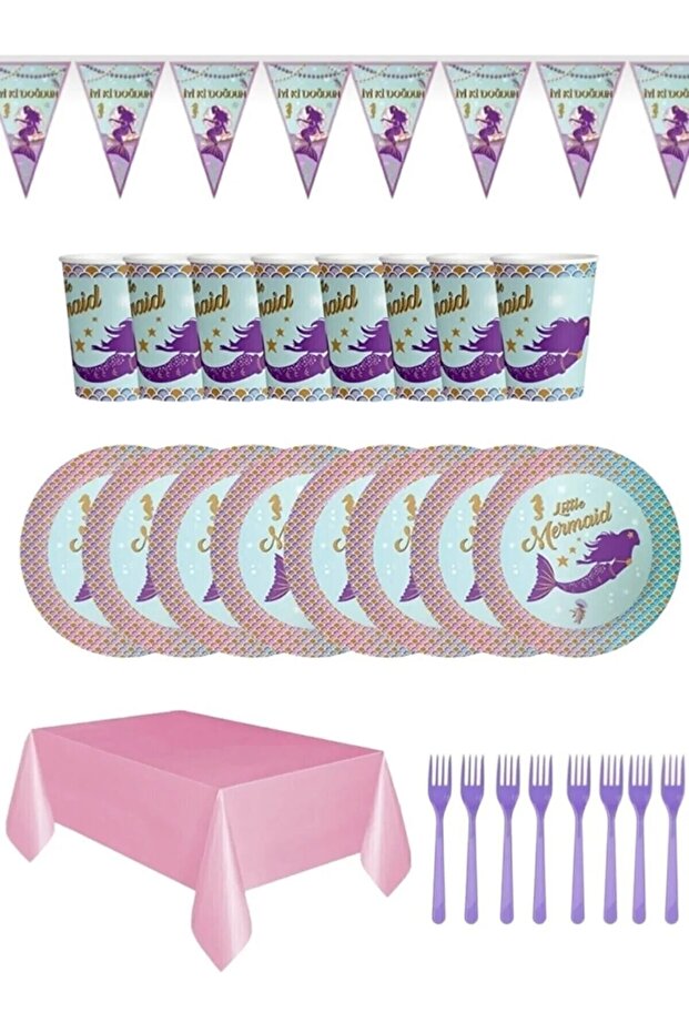 16 Person Mermaid Birthday Party Set Decoration