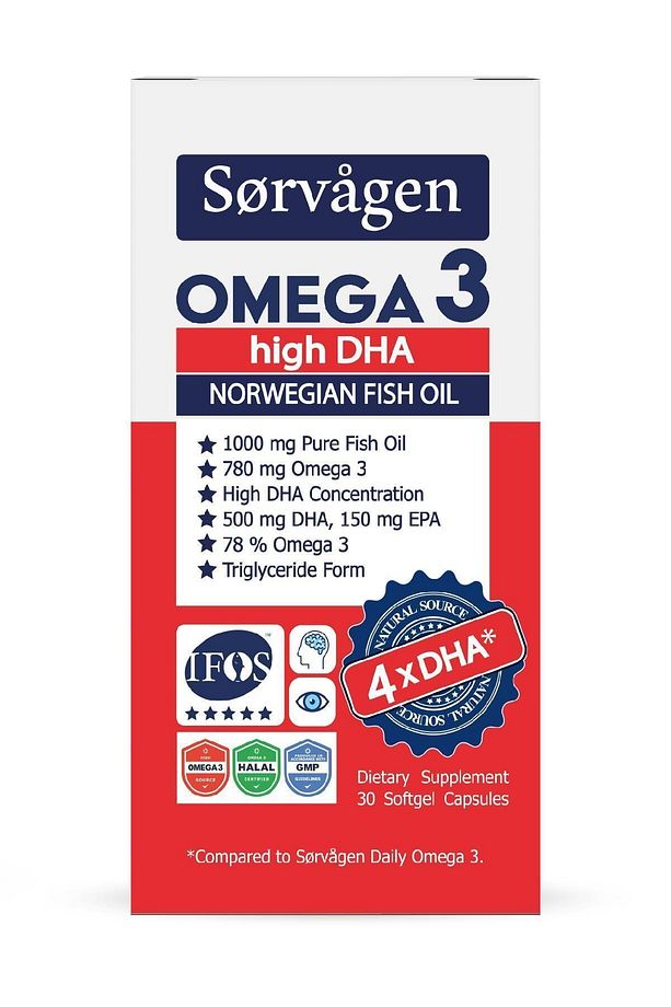 High DHA NORVEÇ Balık Yağı, 30 Kapsül, (Beyin ve Göz İçin*) - 4