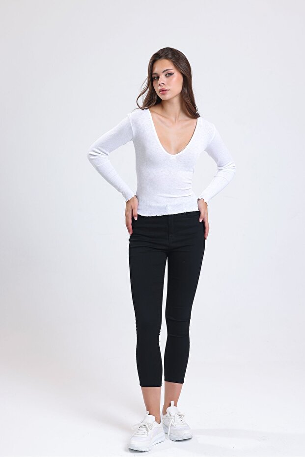 بلوزة شفافة بأكمام طويلة - 3