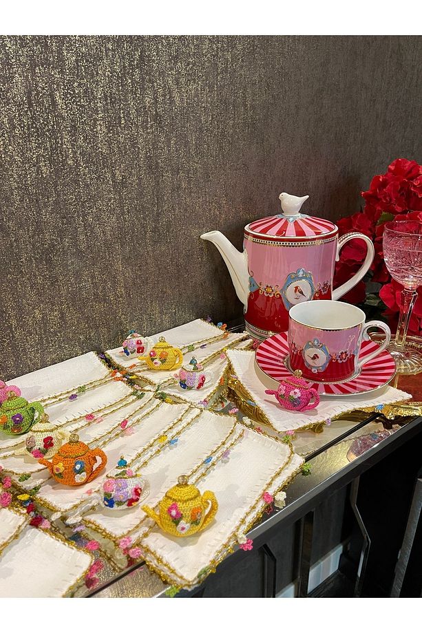 Teapot Serisi Kokteyl Peçete Fuşya ve Pembe 2’li - 3