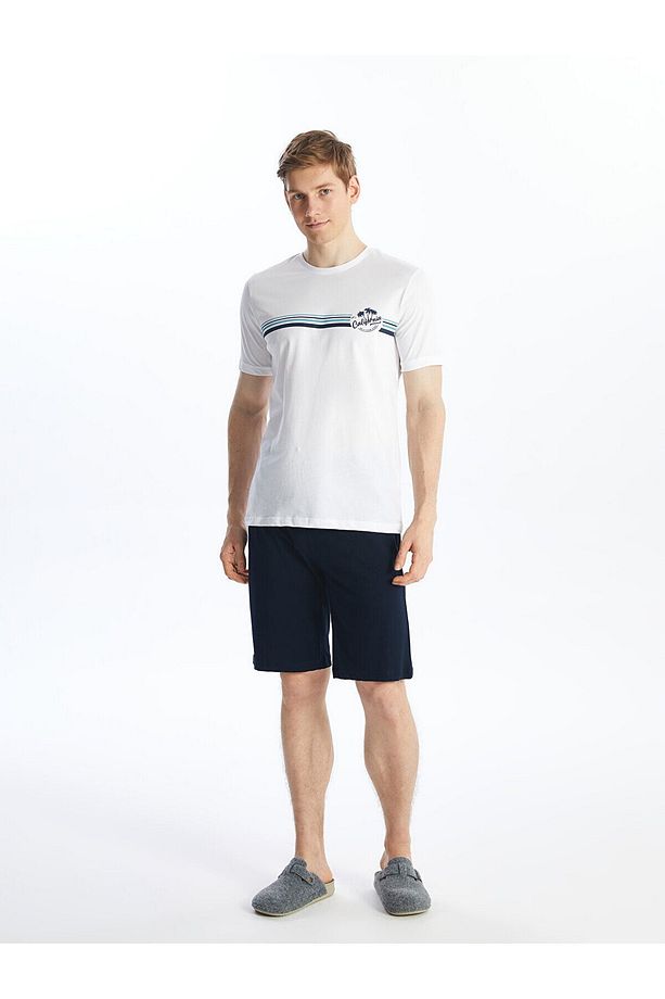 Standart Kalıp Erkek Şortlu Pijama Takımı - 3