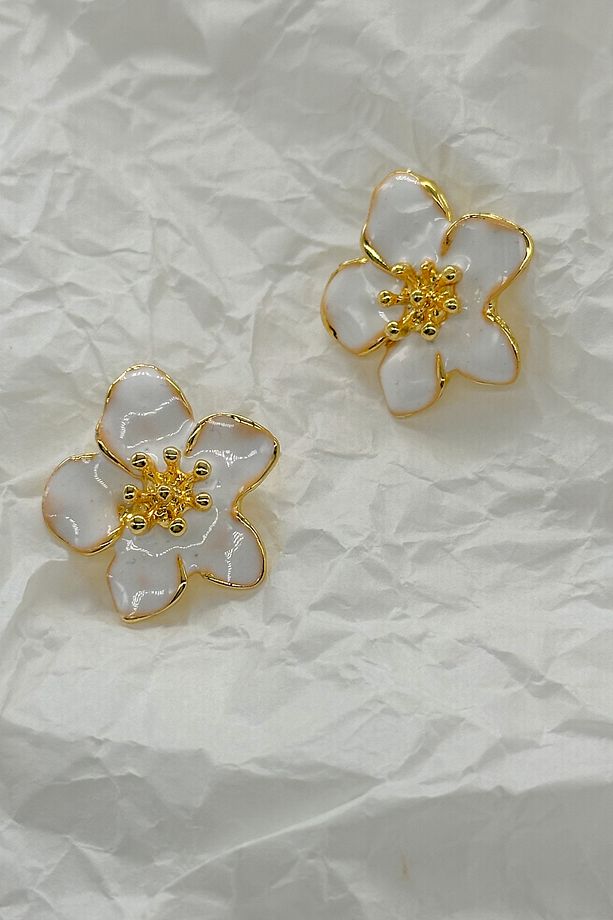 Tatlı Kadın Kiraz Çiçeği Çiçek Emaye Broş Küpe | Bijoux Yüksek Kaliteli Mineli Saplama - 5