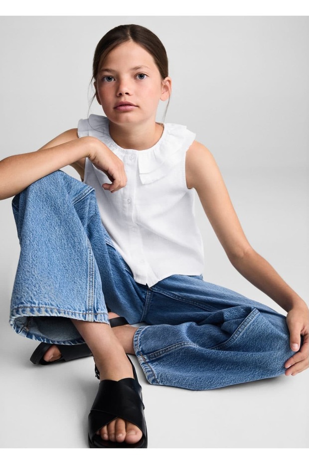 Linen Blend Button Blouse - 5