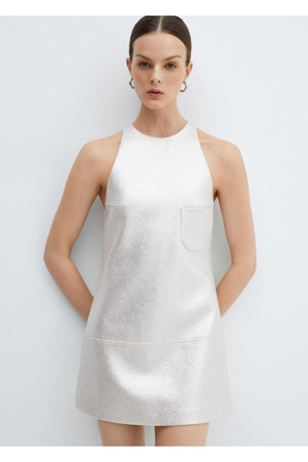 Folyo görünümlü kısa elbise - 1