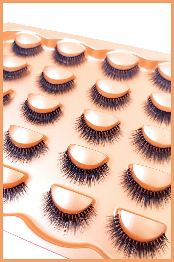 10'lu 4D Doğal İpek Takma Kirpik - Kirpik Yapıştırıcı + Eyeliner - Takma Kirpikler Set - 5
