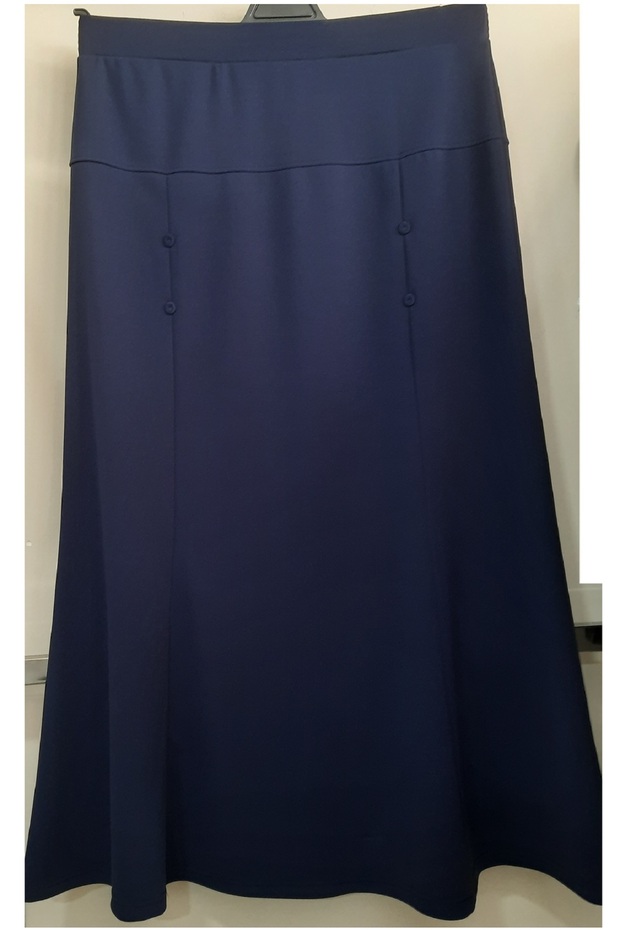 Yildiz Nazal 1, Class Scuba Fabric Buttoned Flexible Mother's Large Size Model Piecewise Elastic Skirt