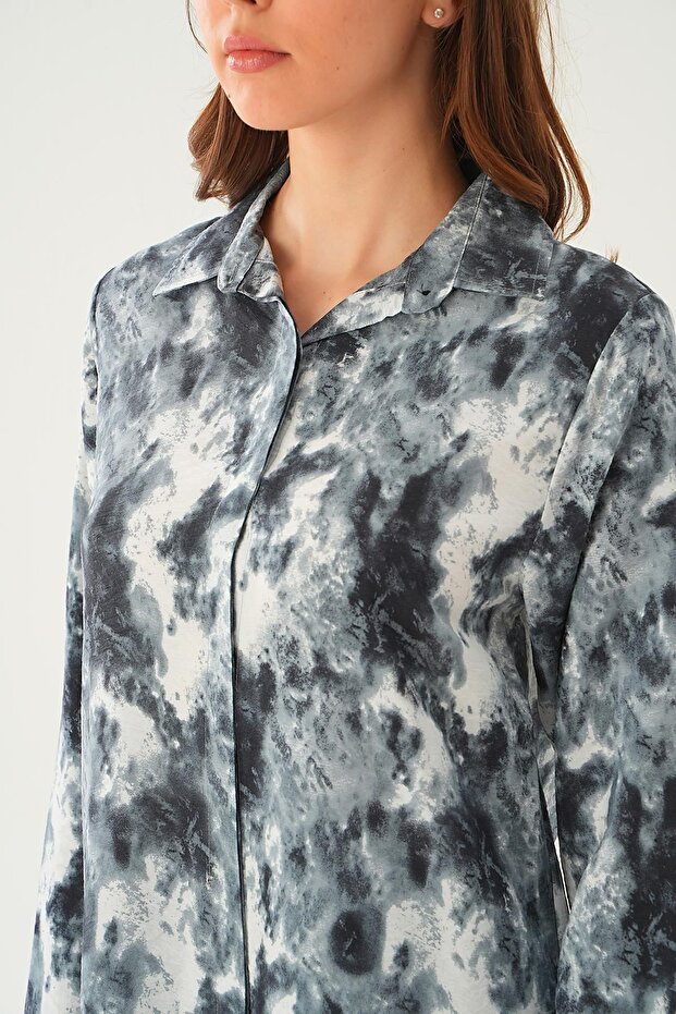 BlAck PAtterned Tunic - 4236A Model - 5