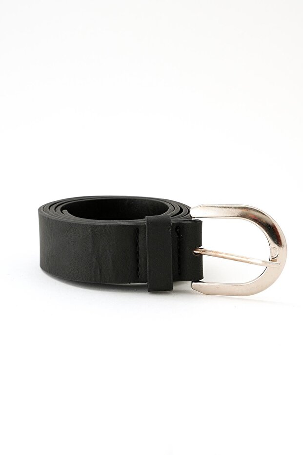 Black Silver Buckled Belt 308 - 1