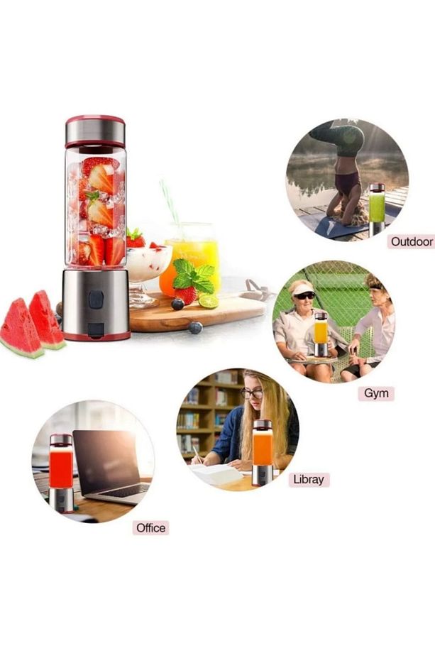450 ml Taşınabilir Şarj Edilebilir Kişişel Blender Shake Smoothie Blender Keskin Bıçaklı Buz Kırıcı - 6