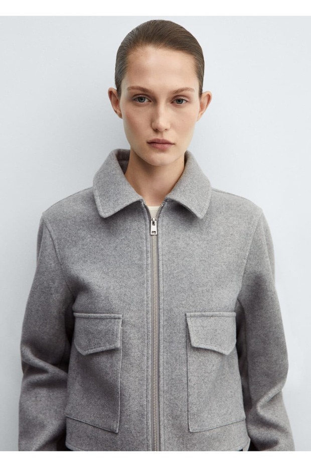 Fermuarlı cepli ceket - 5