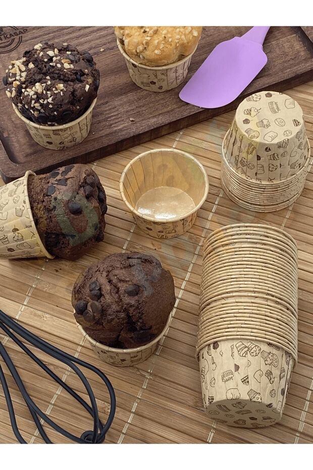 Patterned Muffin Cake Mold 50 Pieces 50x39