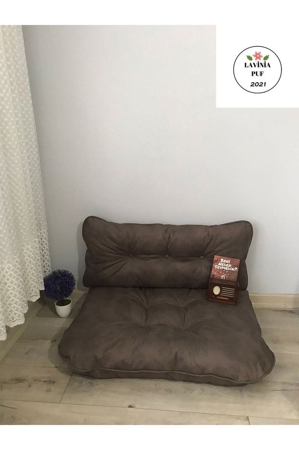 Petek Önü Palet Yer Minderi Ikili Takım Kahverengi - 1
