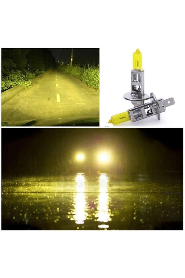 12v 55w H1 Süper Sarı Işık Civciv Sarısı Limon Sarısı Ampul Seti - 2