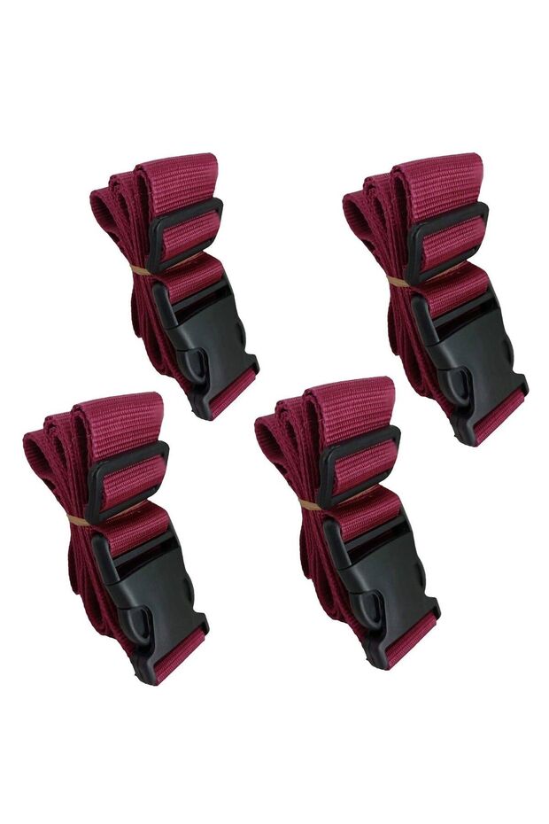 Plum Color Suitcase Safety Belt 4 Pieces Width 4cm