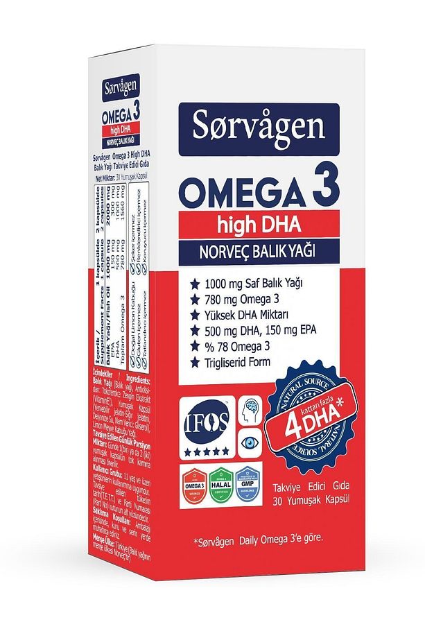 High DHA NORVEÇ Balık Yağı, 30 Kapsül, (Beyin ve Göz İçin*) - 2