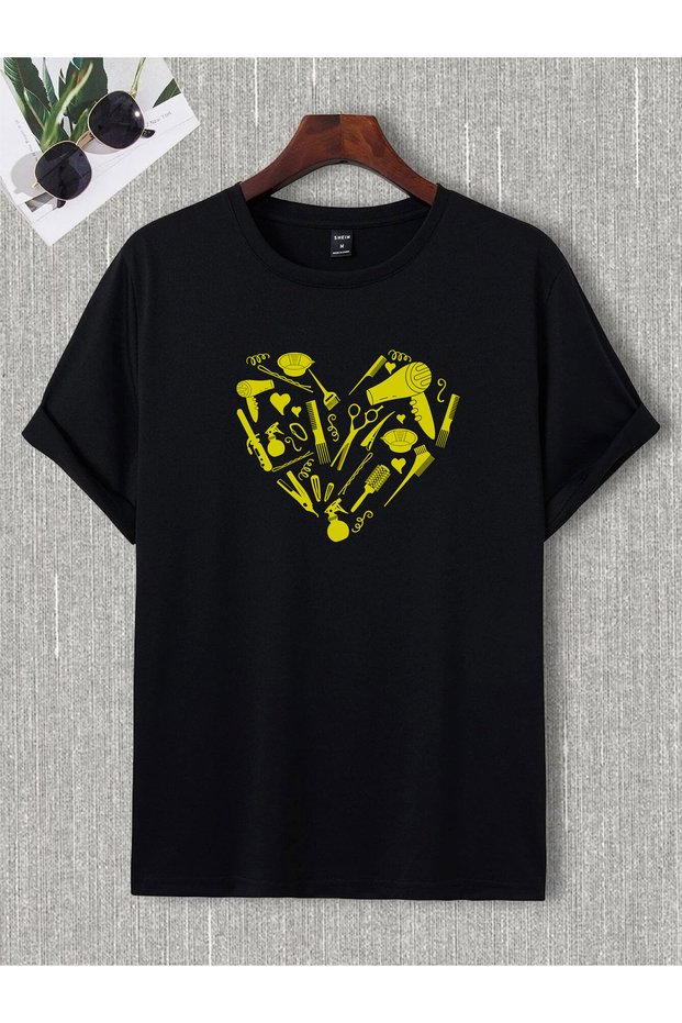Unisex Oversize Hairdresser Blow Dry Comb Scissors Tongs Barber Hair Occupation Workplace T-Shirt t Shirt