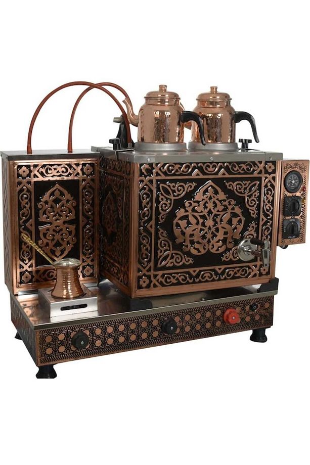 Demsu 2 Demlikli Bakır Çay Ocağı Kazanı Lpg Li Bakır Çay Kazanı Ocağı Tüplü Çay Ocağı - 4