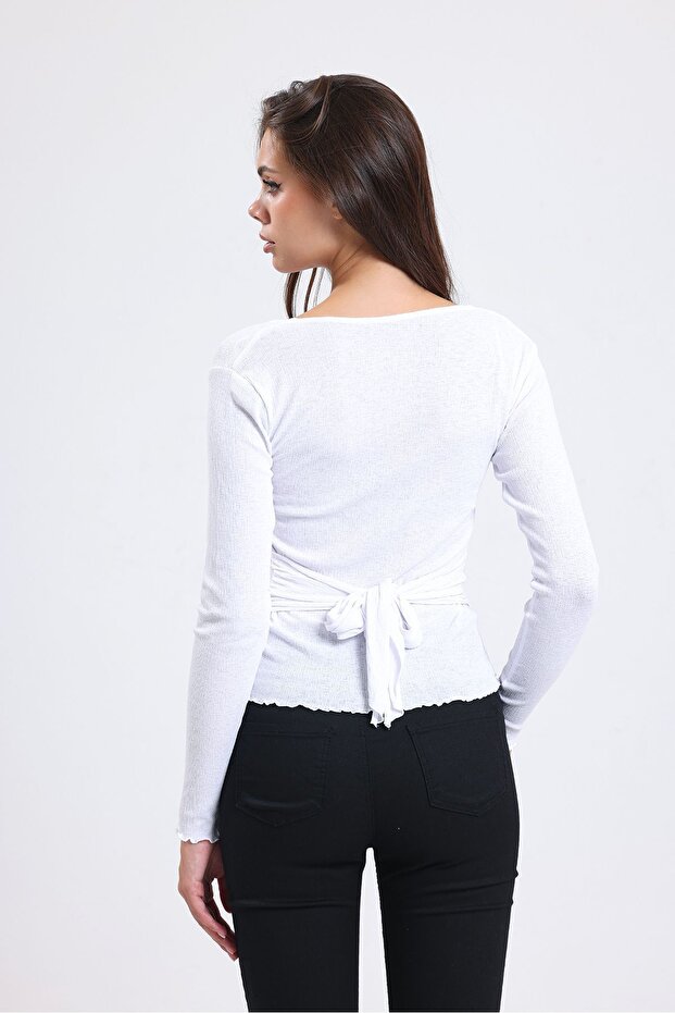 بلوزة شفافة بأكمام طويلة - 4