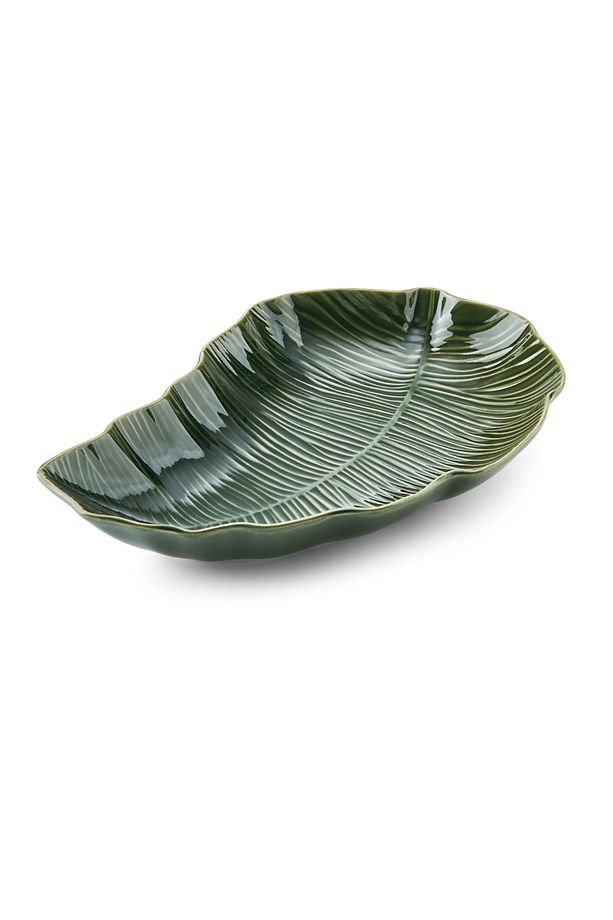 MKJDDISHLEAF Jardin Stoneware Yaprak Servis Tabağı 30cm - 1