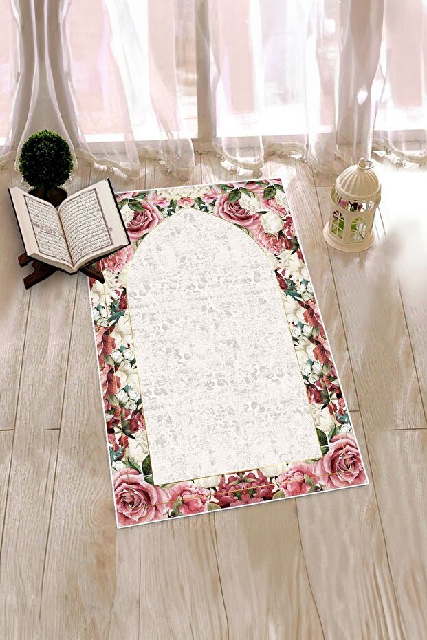 Digital Printed Washable Floral Gift Prayer Rug 70X130Cm