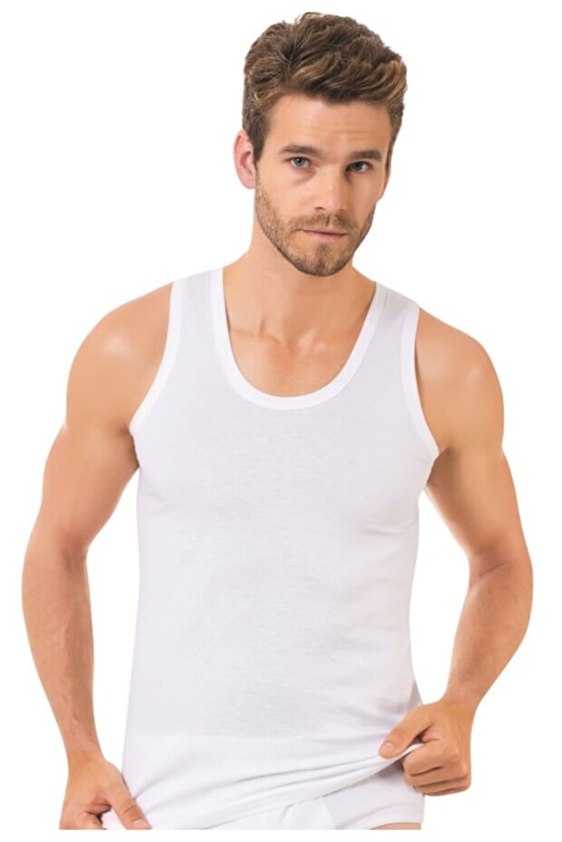 Men's White Strappy Bamboo Undershirt 3-Pack 1930-Y