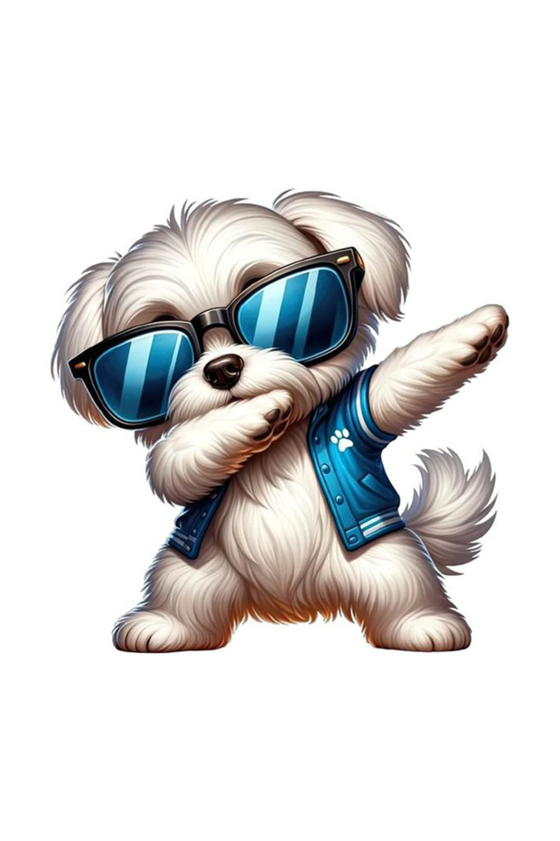 Cool Eyeglassed Terrier Sticker Car, Motorcycle, Helmet, Laptop, Glass Sticker 14X14 cm