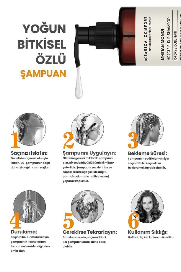 Kuru ve Yıpranmış saçlar İçin Monoi, Argan ve Makademya Yağ İçerikli Nourishing Şampuan 400 ML - 3
