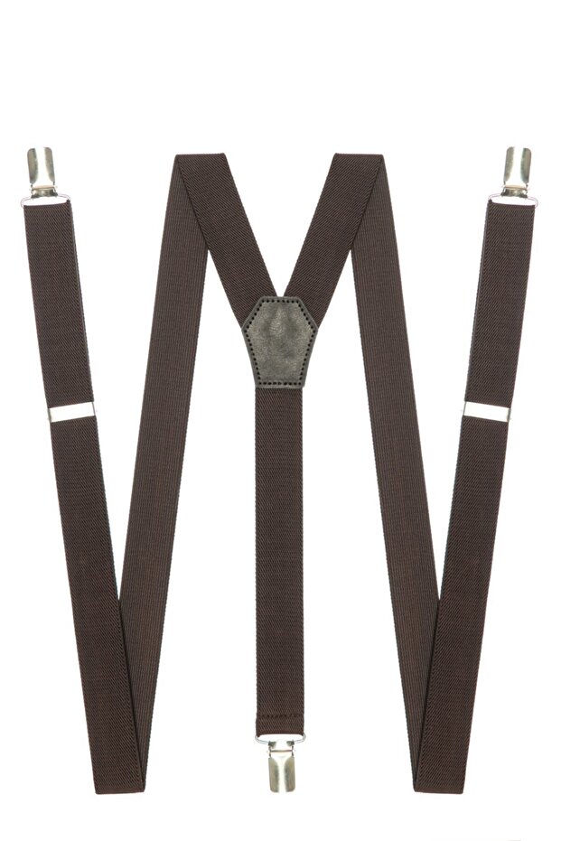 Brown Adult Trouser Hanger with 3 Clips