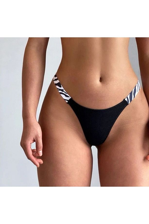 Zebra Desenli Seksi String Külot - 1