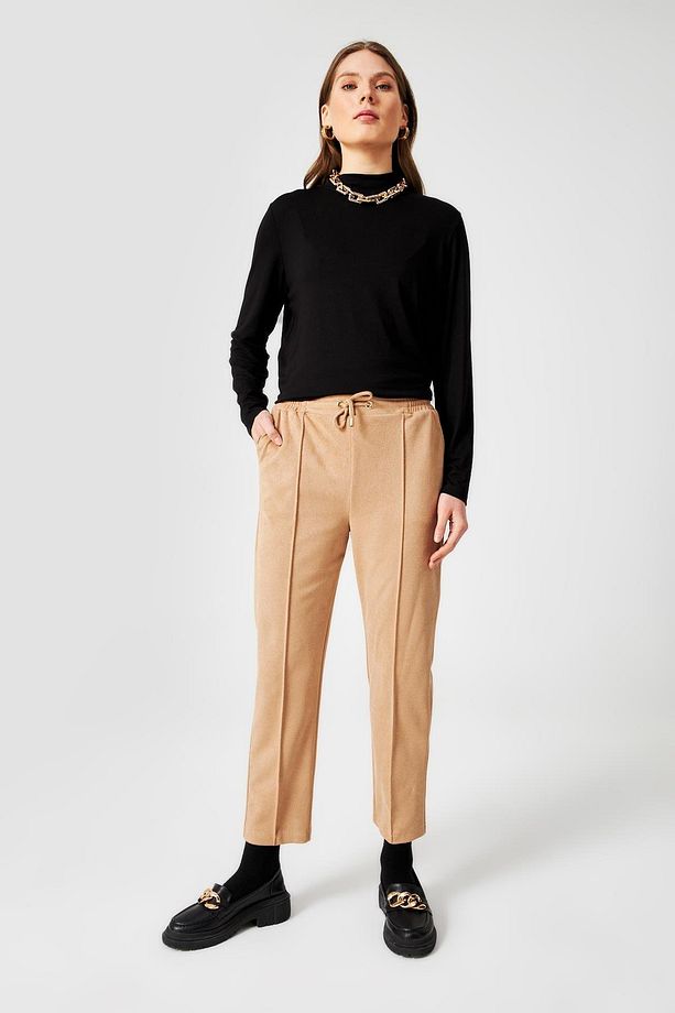 Süet Görünümlü Bej Pantolon P-0167 - 1