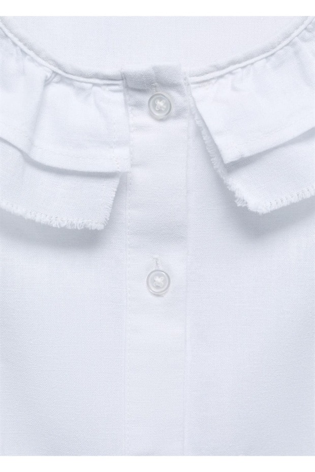 Linen Blend Button Blouse - 6