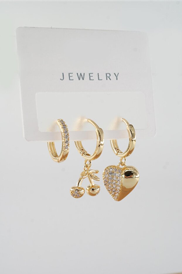 Women's VIP Series Baguette Zircon Embellished Mixed Figure 3-Piece Earrings zrk00567