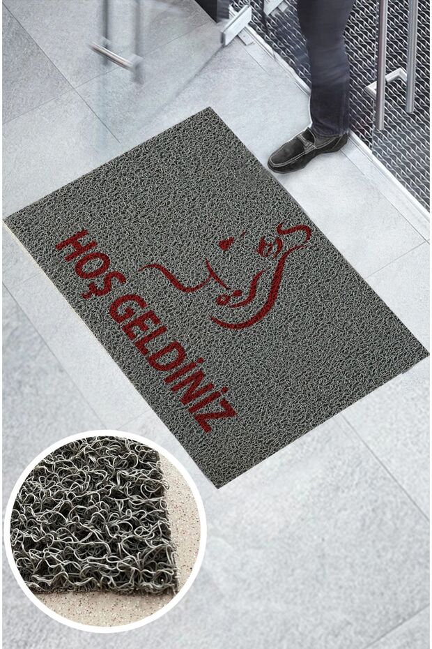 Women's Silhouette Beauty Salon Curly Workplace Mat